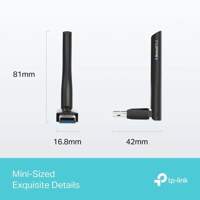 Alt view image 2 of 5 - TP-Link UB500 Plus USB Bluetooth 5.3 Adapter with Adjustable External Antenna with High Receiving Power