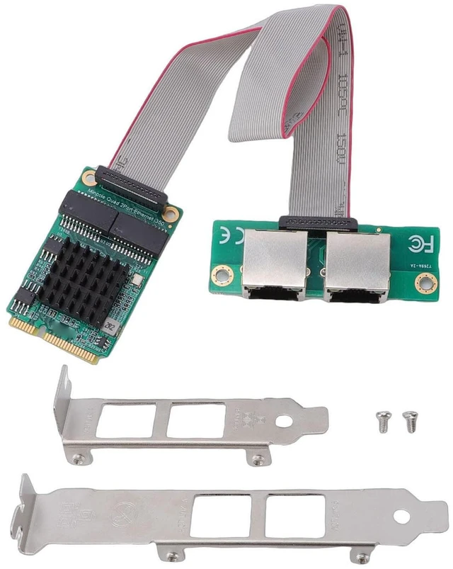 Main image of CCYLEZ Mini PCIe Gigabit Ethernet Adapter, Dual Port RJ45 Network Card for Industrial PCs with I350 Controller
