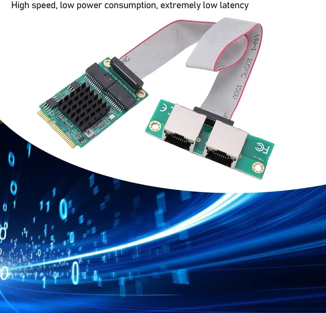 Alt view image 2 of 5 - CCYLEZ Mini PCIe Gigabit Ethernet Adapter, Dual Port RJ45 Network Card for Industrial PCs with I350 Controller
