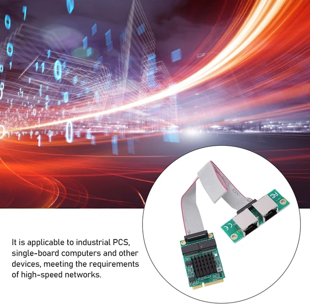 Alt view image 3 of 5 - CCYLEZ Mini PCIe Gigabit Ethernet Adapter, Dual Port RJ45 Network Card for Industrial PCs with I350 Controller