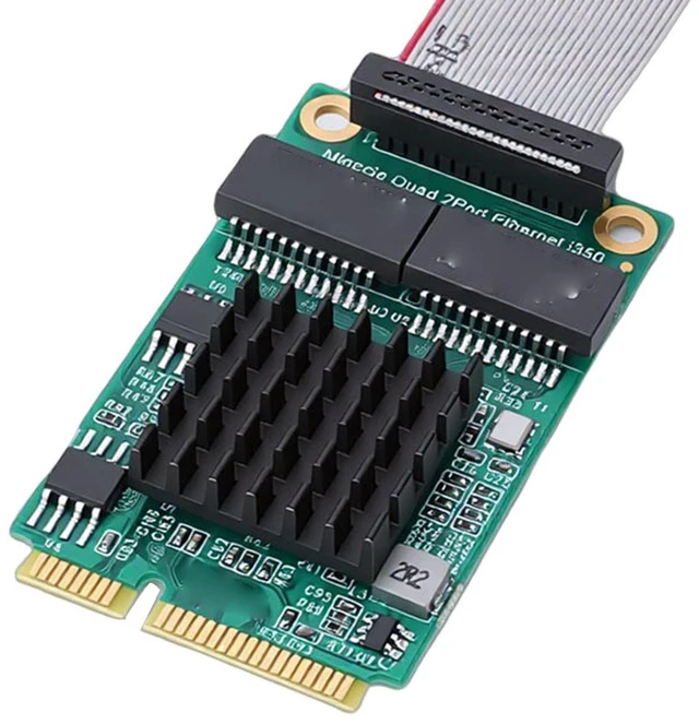 Alt view image 5 of 5 - CCYLEZ Mini PCIe Gigabit Ethernet Adapter, Dual Port RJ45 Network Card for Industrial PCs with I350 Controller