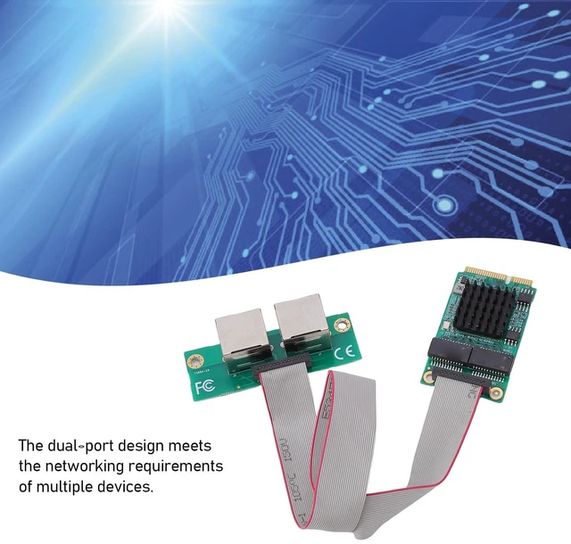 Alt view image 4 of 5 - CCYLEZ Mini PCIe Gigabit Ethernet Adapter, Dual Port RJ45 Network Card for Industrial PCs with I350 Controller