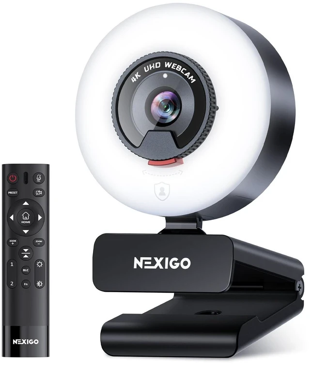 Main image of NexiGo N960E Plus 4K Webcam with Ring Light & RF Remote, ToF Autofocus, OSD Menu, 1080p 60FPS, 4X Digital Zoom, Noise-Canceling Mics, Privacy Cover, USB Web Camera for Streaming, Video Calls& Meetings