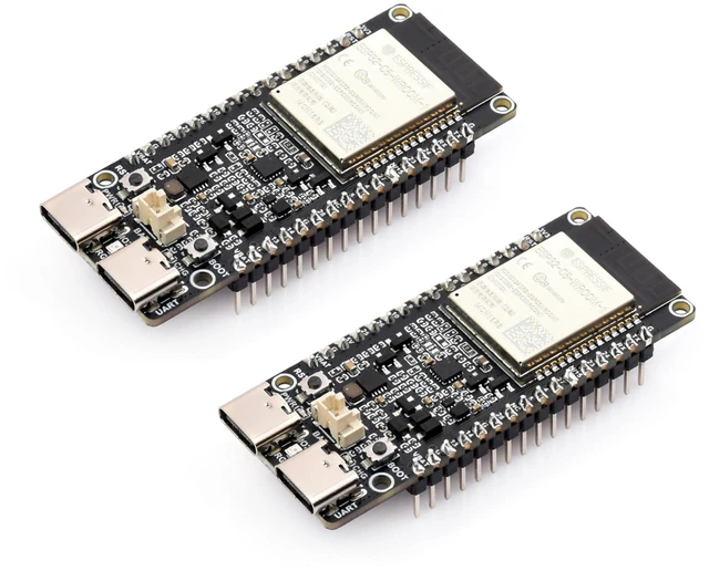 Main image of (2PCS) ESP32-C5 Dual-Band Wi-Fi 6 Development Board, 240MHz RISC-V Processor, ESP32-C5-WROOM-1 Series Module, Multi-Protocol RISC-V MCU, 16MB Flash and 8MB PSRAM, with Pre-Soldered Header
