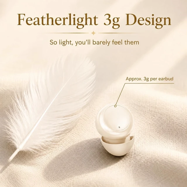 Alt view image 2 of 5 - Invisible Sleep Earbuds, Bluetooth 6.0 Mini Wireless Earbuds for Side Sleepers, Low-Profile Earbuds with LED Battery Display, 30H Playtime Charging Case, Small Earbuds for Sleep, Travel, Work