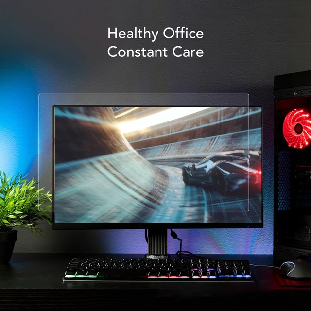 Alt view image 2 of 5 - ASHATA 24 Inch Computer Blue Light Blocking Screen Protector, Frosted Anti Anti Reflection Anti Glare Eye Caring Anti Blue Light Screen Film 16:9 Screen 5 Layer Design