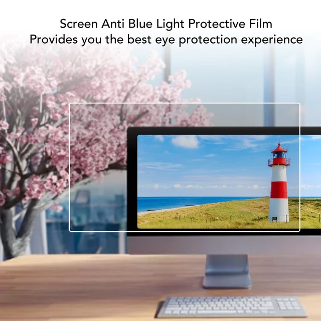 Alt view image 3 of 5 - ASHATA 24 Inch Computer Blue Light Blocking Screen Protector, Frosted Anti Anti Reflection Anti Glare Eye Caring Anti Blue Light Screen Film 16:9 Screen 5 Layer Design