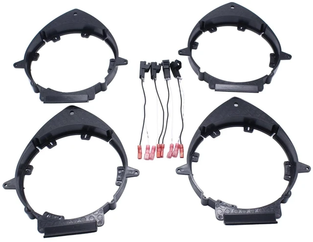 Main image of 4 PCS/Set SHLPDFM Black 6.5" 6.75" Car Truck Front & Rear Door Speaker Mounting Adapter Brackets w/Speaker Wire Harness Connectors Compatible with Select GM GMC Vehicles