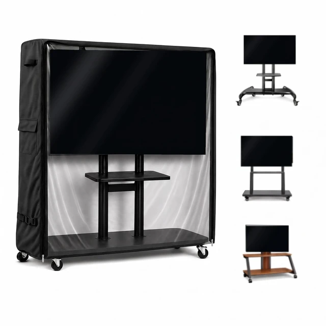 Main image of MBOOM 65-70 Inch Outdoor TV Cart Cover, Clear PVC Window, Waterproof