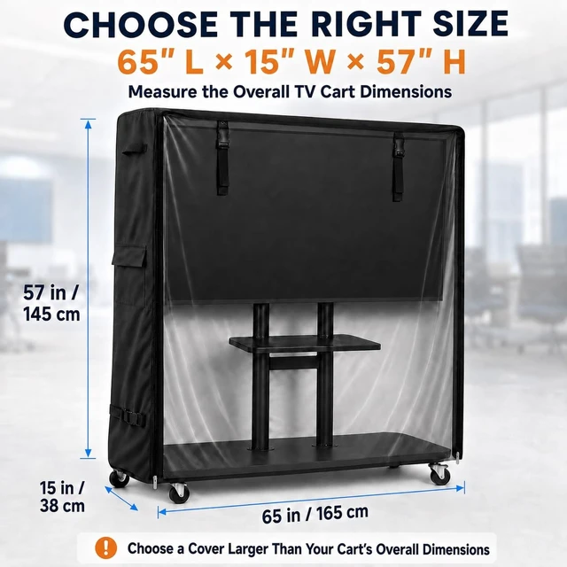 Alt view image 3 of 5 - MBOOM 65-70 Inch Outdoor TV Cart Cover, Clear PVC Window, Waterproof