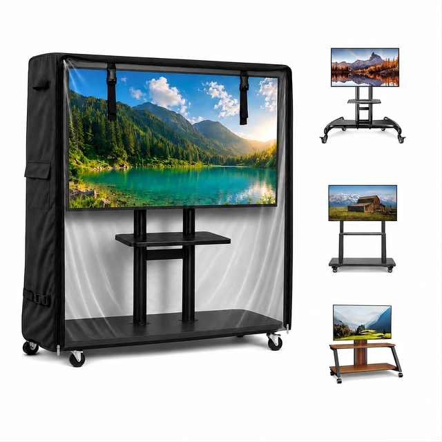 Alt view image 2 of 5 - MBOOM 65-70 Inch Outdoor TV Cart Cover, Clear PVC Window, Waterproof