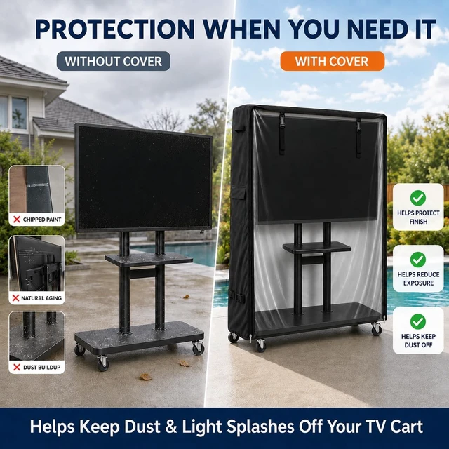 Alt view image 5 of 5 - MBOOM 65-70 Inch Outdoor TV Cart Cover, Clear PVC Window, Waterproof