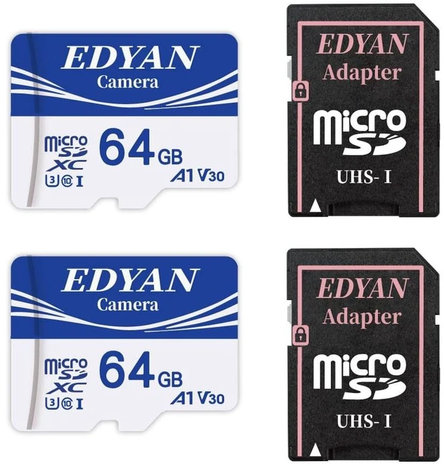 Main image of EDYAN64GB Micro SD Card, Camera 2-Pack, 95MB/s, A1 V30, for Action Camera