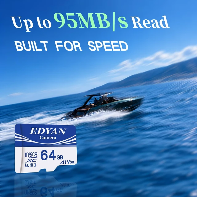 Alt view image 2 of 5 - EDYAN64GB Micro SD Card, Camera 2-Pack, 95MB/s, A1 V30, for Action Camera