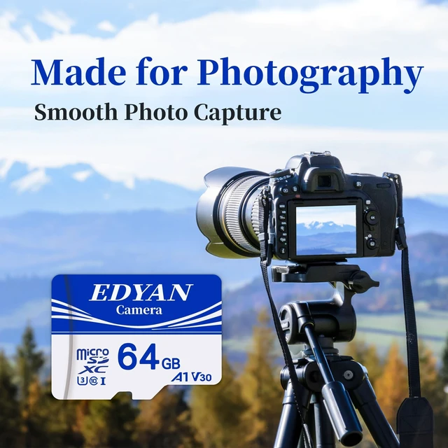 Alt view image 3 of 5 - EDYAN64GB Micro SD Card, Camera 2-Pack, 95MB/s, A1 V30, for Action Camera