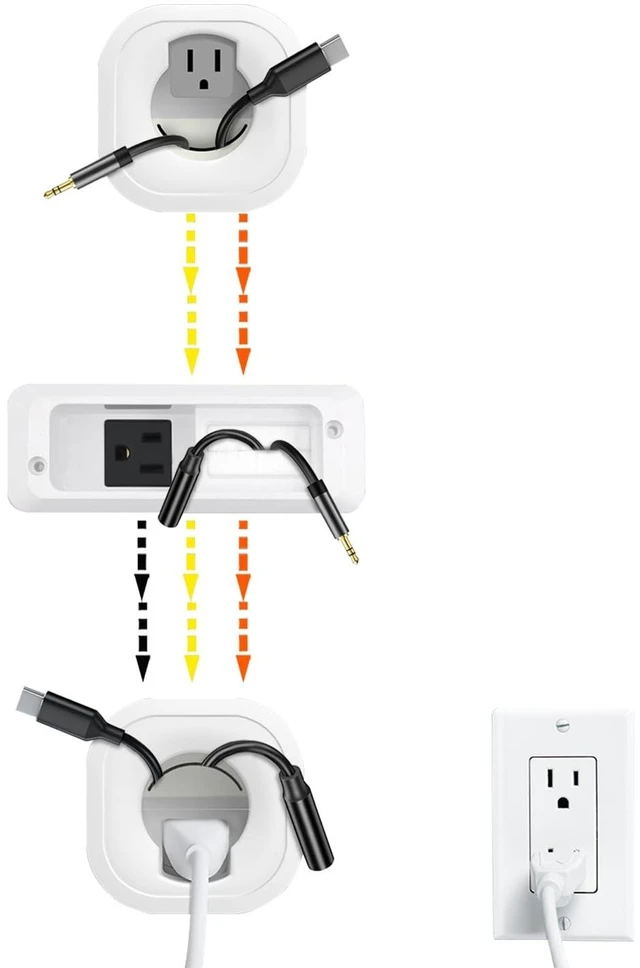 Main image of in Wall Cable Management Kit for TV & Soundbar - Cord Hiding for Wall, Hide TV Wires When Mounting, Includes Power & Low Voltage Cable Management, Includes Hole Saw Drill Attachment for Install