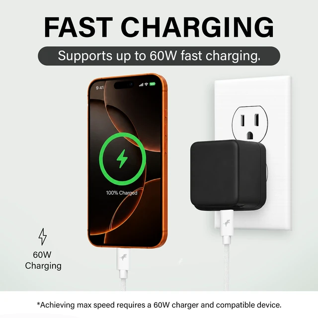 Alt view image 3 of 5 - Nimble POWERKNIT USB C to USB C Cable (3M/4FT) Durable Fast Charging Cord