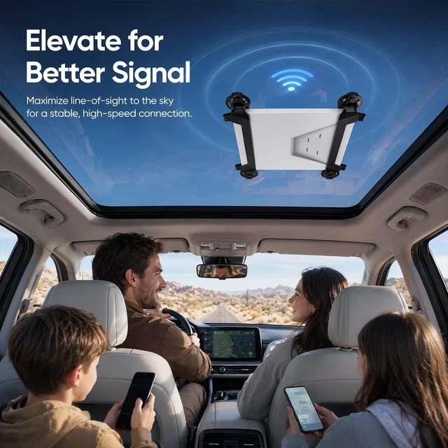Alt view image 3 of 5 - Heavy Duty Suction Cup Mount for Portable Satellite Antenna, Secure Window & Car Sunroof Mounting Kit with Strong Grip for RVs, Boats, and Road Trips, Tool-Free Installation for Camping