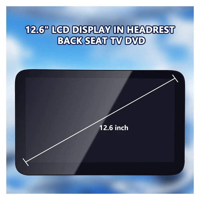 Alt view image 3 of 5 - 85100044 12.6" LCD Display in Headrest Back SEAT TV DVD with Case Fit for 2021-2023 Chevy Suburban and GMC Yukon XL Models