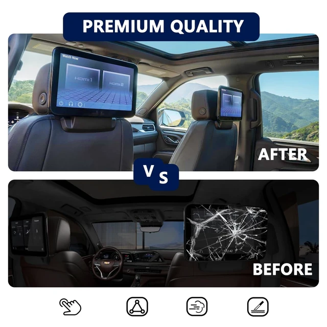 Alt view image 4 of 5 - 85100044 12.6" LCD Display in Headrest Back SEAT TV DVD with Case Fit for 2021-2023 Chevy Suburban and GMC Yukon XL Models