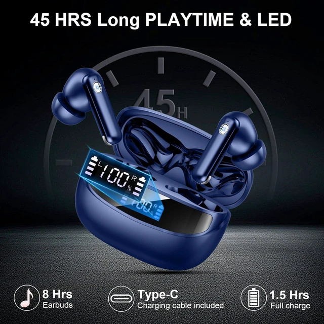 Alt view image 5 of 5 - Wireless Earbuds, Bluetooth 5.4 Headphones, 4 ENC Mics, In-Ear Earphones
