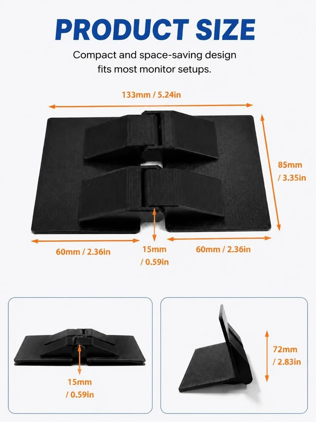 Alt view image 2 of 5 - Monitor Alignment Connectors with Adhesive, Multi Screen Alignment Clips for Triple Monitor Setup, 6pcs