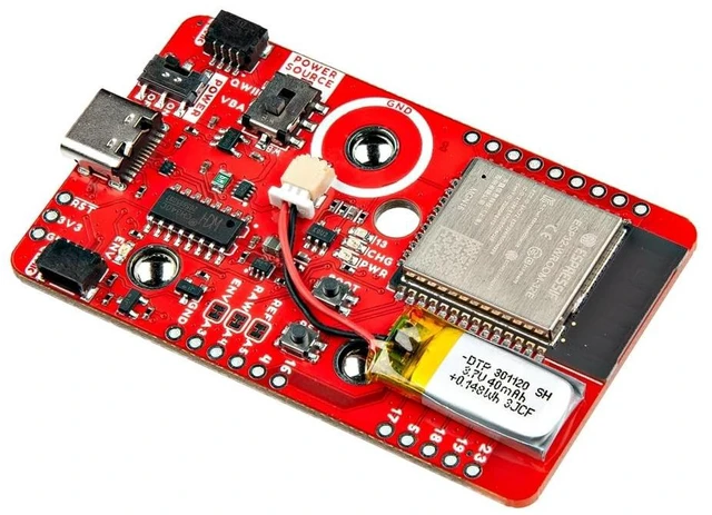 Main image of MyoWare 2.0 Wireless Shield - wirelessly Transmit Data with The ESP32-WROOM chip - Input 5V via USB C Connector - Output 3.3V - ESD Protection Diodes for USB Data Lines