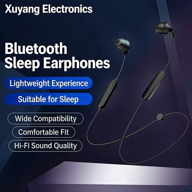 Alt view image 2 of 5 - MZQYRVK Ultra Light Sleep Neckband Bluetooth Earphones, Soft in-Ear Wireless Sleeping Headphones, 24H Playtime HiFi Stereo Headset for Side Sleepers Running Sports Calls Black
