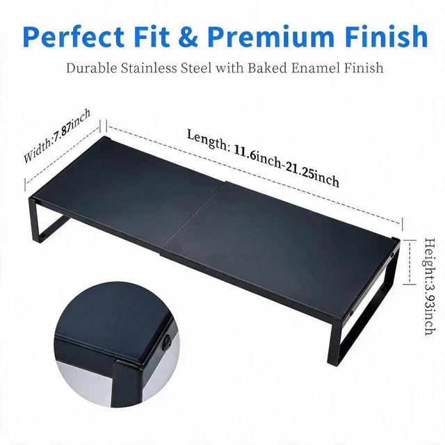 Alt view image 5 of 5 - Adjustable Computer Monitor Stand, Metal Laptop Riser for Desk, Desk Shelf