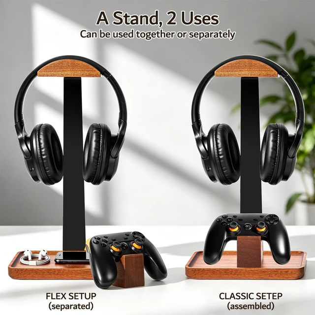 Alt view image 3 of 5 - Plehood Headphone Stand with Gaming Controller Holder