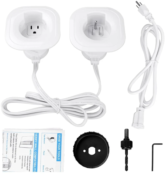 Main image of in-Wall Cable Management Kit - Includes Power & Low Voltage Cable Management - Hide TV Wires When Mounting A TV - Includes Hole Saw Drill Attachment for Easy Install