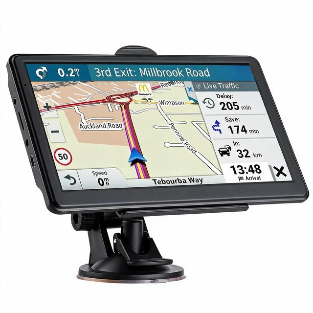 Main image of GPS Navigator for Car, 2026 Map 7 inch Touch Screen Car GPS 256-16GB,Voice Turn Direction Guidance, Support Speed and Red Light Warning, MX CA North America Lifetime map Free Update (Black)