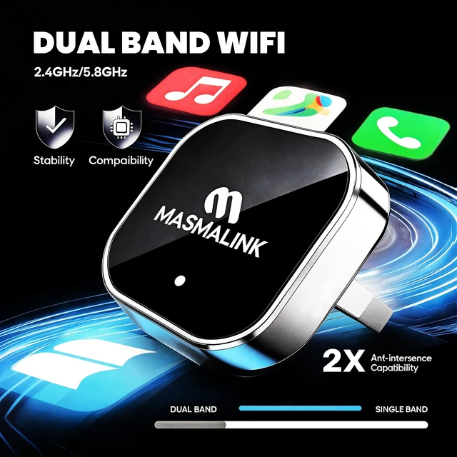 Alt view image 5 of 5 - 2026 Upgraded Wireless CarPlay Adapter for iPhone and Android Auto
