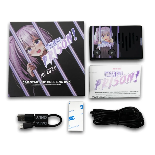 Alt view image 2 of 5 - Waifu Prison Anime Melody Box, Customizable Audio, Car Companion Device, USB-C, Swappable Faceplates, with Adhesive Mount