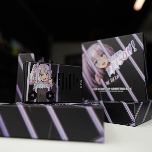 Alt view image 3 of 5 - Waifu Prison Anime Melody Box, Customizable Audio, Car Companion Device, USB-C, Swappable Faceplates, with Adhesive Mount