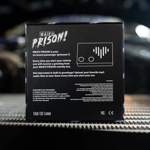 Alt view image 5 of 5 - Waifu Prison Anime Melody Box, Customizable Audio, Car Companion Device, USB-C, Swappable Faceplates, with Adhesive Mount