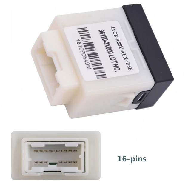 Alt view image 3 of 5 - Irland-nan 961203X000 USB AUX Port Adapter Audio Player 96120-3X000 USB Socket 16-Pins Compatible with Hyundai Elantra MD 2011-2013