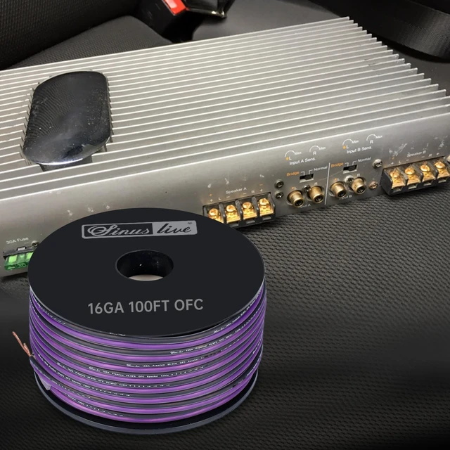 Alt view image 4 of 5 - Sinus Live 18-16AWG OFC(Oxygen Free Copper) Speaker Wire Great use for Home Theater Speakers and Car Speakers, Purple and Black (100FT OFC)