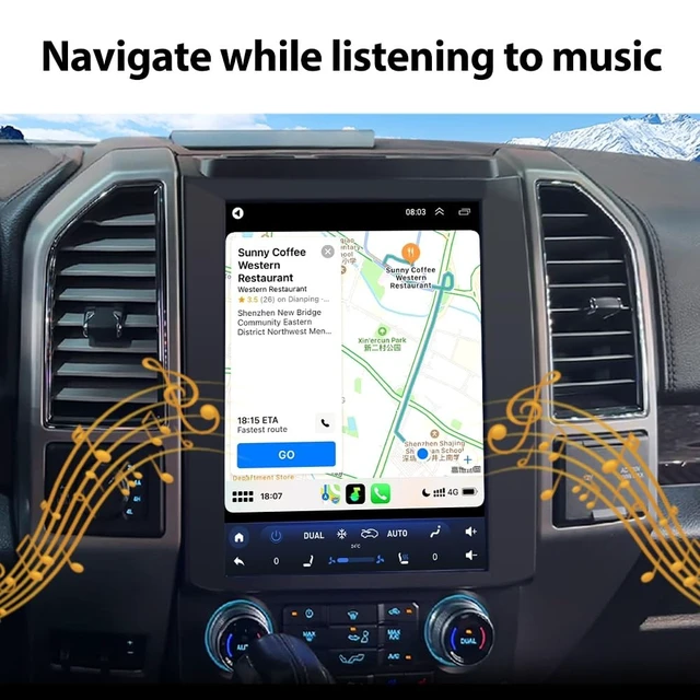 Alt view image 5 of 5 - SEICANE Radio Upgrade for 2015-2020 Ford F150, 12.1 inch Touch Screen Android Stereo, Support Carplay GPS WiFi Android Auto, 8 Core 4G RAM+64G ROM