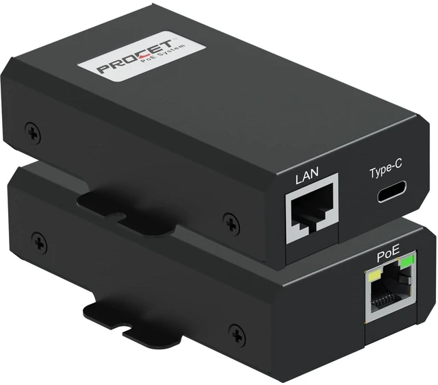 Main image of PROCET 2.5G PoE Splitter, 25W Gigabit PoE to USB C PD & RJ45 Ethernet Connectivity for eero 6/7, Wireless AP, Tablet, iPad, Google TV, USB C Hub, Digital Display, Smart Home Hub