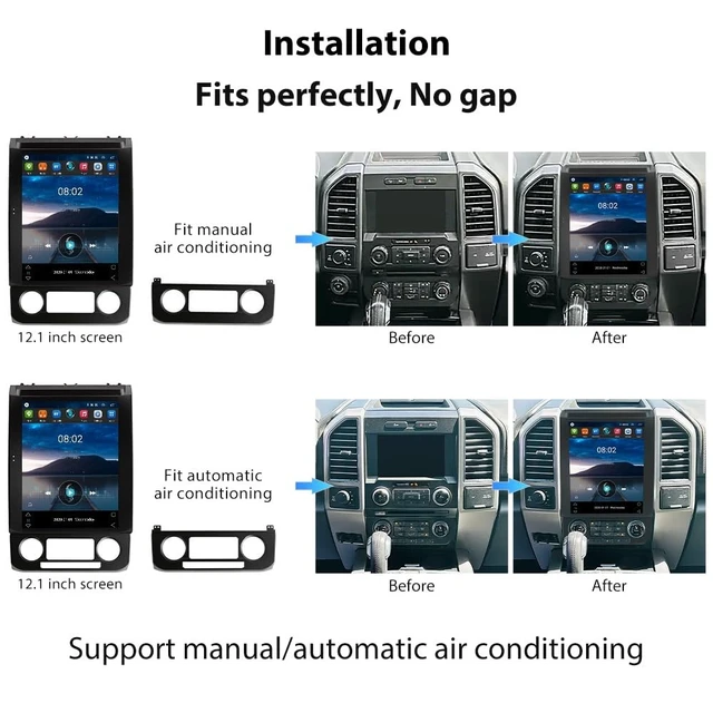 Alt view image 3 of 5 - SEICANE Radio Upgrade for 2015-2020 Ford F150, 12.1 inch Touch Screen Android Stereo, Support Carplay GPS WiFi Android Auto, 8 Core 4G RAM+64G ROM