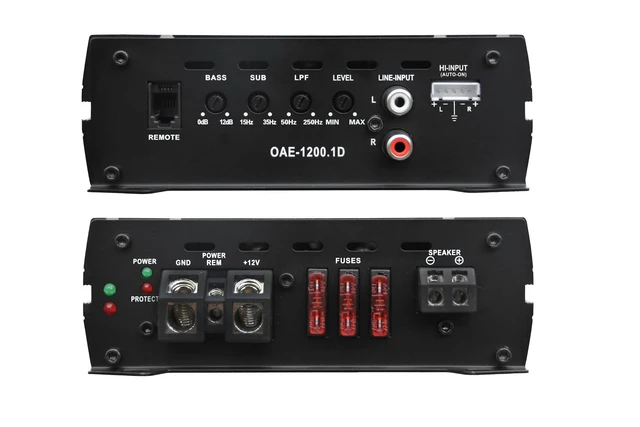 Alt view image 2 of 5 - OceanAudio OAE-1200.1D Monoblock Class D Amplifier 2400W with Remote Subwoofer Level Control