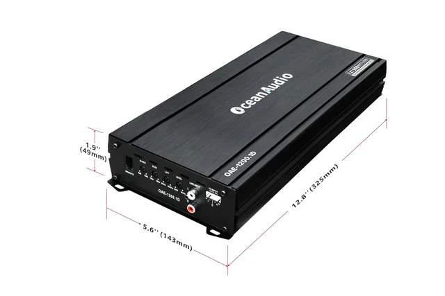 Alt view image 3 of 5 - OceanAudio OAE-1200.1D Monoblock Class D Amplifier 2400W with Remote Subwoofer Level Control