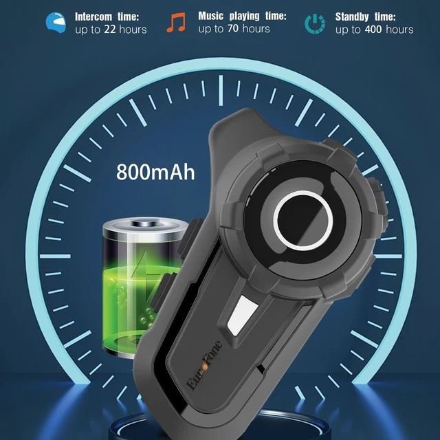 Alt view image 2 of 5 - EuroFone S2 Motorcycle Bluetooth Headset 5.1-1 Pack Waterproof Helmet Headsets with Dual Mics for Rider Intercom ^^ Sunscreen Dustproof BT Speakers for Motorcycle Accessories1PCS