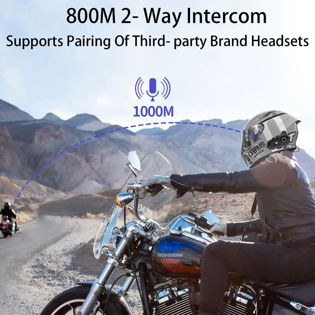 Alt view image 4 of 5 - EuroFone S2 Motorcycle Bluetooth Headset 5.1-1 Pack Waterproof Helmet Headsets with Dual Mics for Rider Intercom ^^ Sunscreen Dustproof BT Speakers for Motorcycle Accessories1PCS