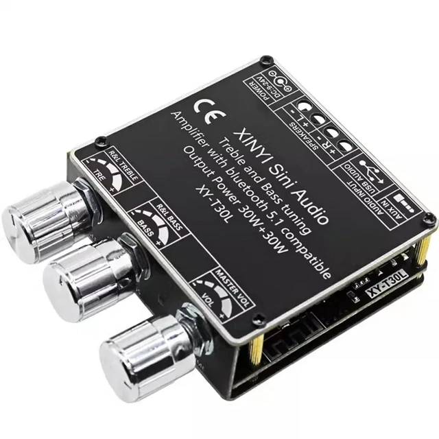 Alt view image 3 of 5 - UYXOERA HiFi high Fidelity Stereo Bass Treble Audio, Arcade Home DIY, 12V Power Amplifier 3 inch 10W 8 ohm Speaker AUX Module T30L (White)