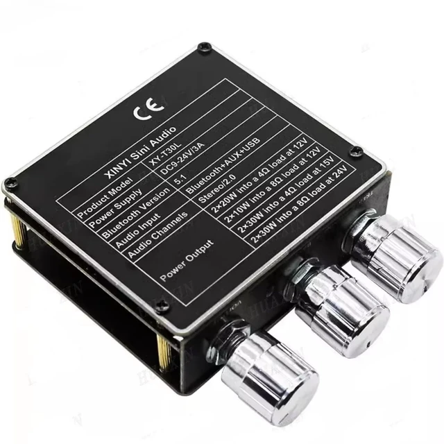 Alt view image 2 of 5 - UYXOERA HiFi high Fidelity Stereo Bass Treble Audio, Arcade Home DIY, 12V Power Amplifier 3 inch 10W 8 ohm Speaker AUX Module T30L (White)