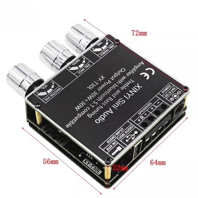 Alt view image 5 of 5 - UYXOERA HiFi high Fidelity Stereo Bass Treble Audio, Arcade Home DIY, 12V Power Amplifier 3 inch 10W 8 ohm Speaker AUX Module T30L (White)