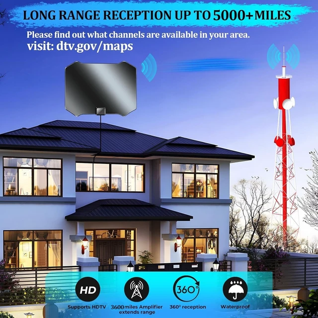 Alt view image 2 of 5 - Digital TV Antenna for Smart TV Indoor, TV Antenna for Local Channels