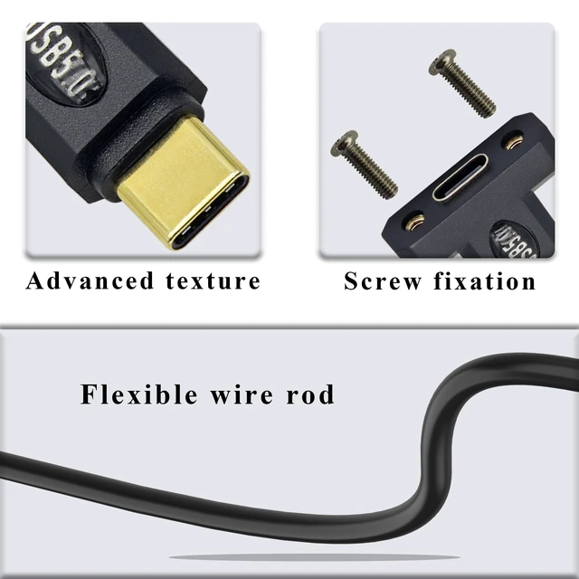 Alt view image 4 of 5 - zdyCGTime USB 5.0 Extension Cable,USB C Male to Female 80Gbps/240W Fast Charging Transmission Data Cable, Thunderbolt 4/3 Compatible, Fits USB C Mounting Bracket,Laptop,Hubs,Etc. (30CM/12inch)